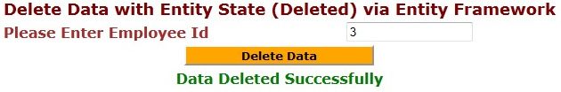 Data deleted successfully